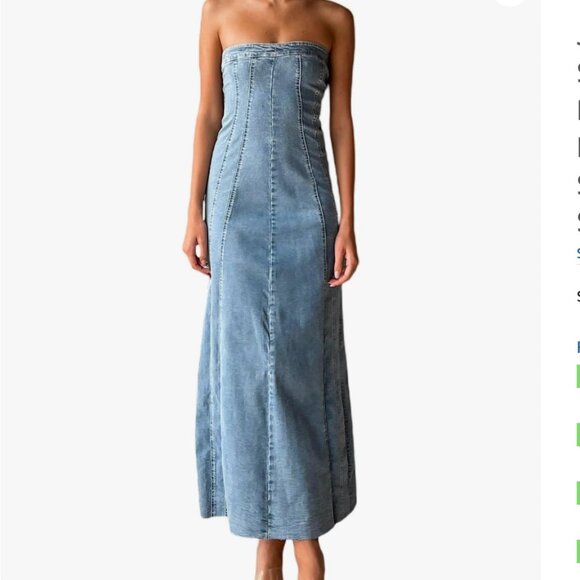 Dresses & Skirts - Strapless Denim Maxi Dress 🤩 stunning